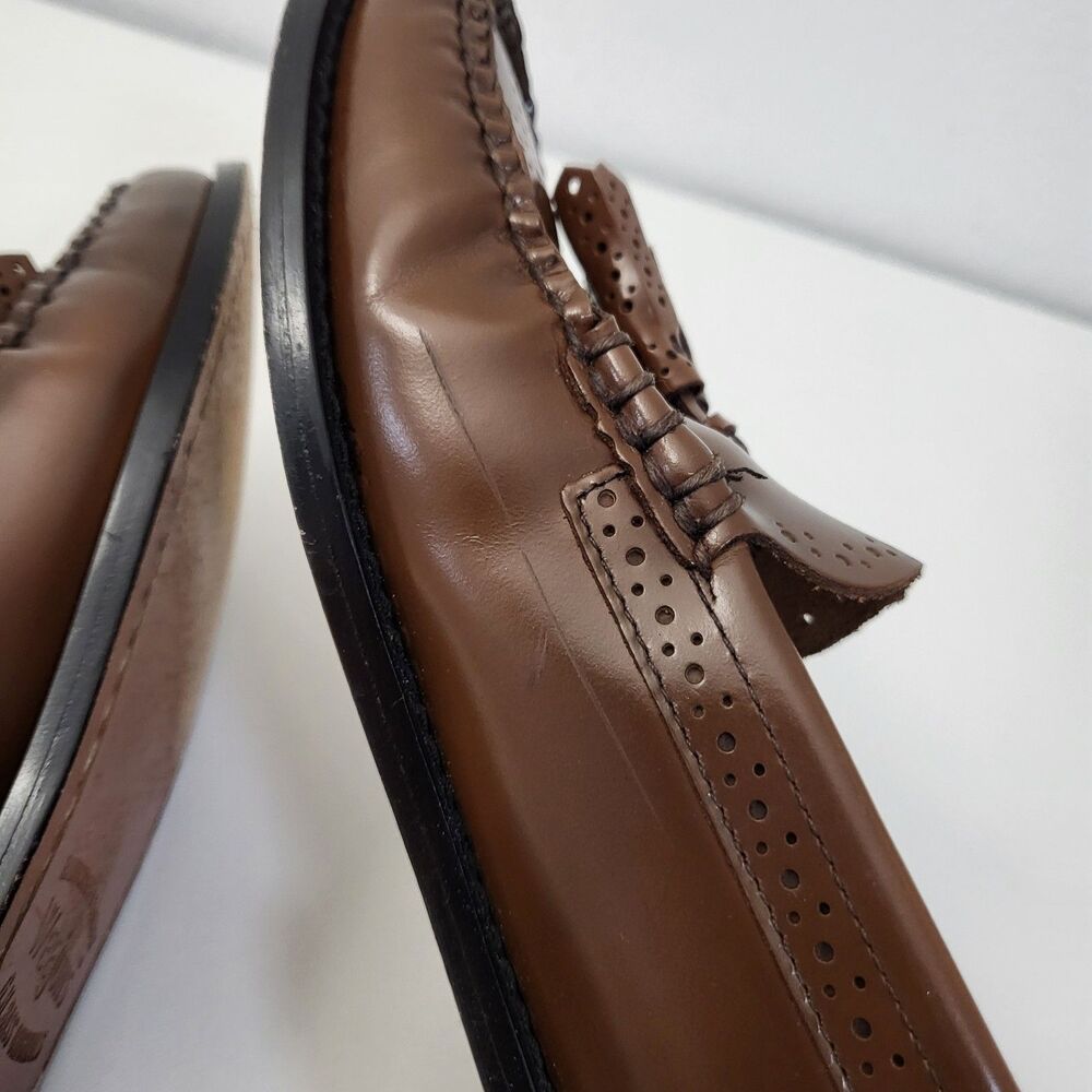 GH BASS & CO Weejuns Estelle Loafers Womens 7.5 Brown Leather Tassle Preppy - Picture 7 of 11